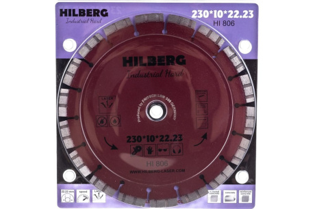 Купить Диск алмазный HILBERG Industrial Hard 230*10*22 23мм сухой/мокрый рез HI806 HI806 фото №2