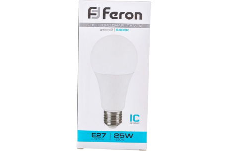 Купить Лампа светодиодная FERON LB-100 25W 230V E27 А65 6400K 2200lm 65*135mm 25792 фото №8