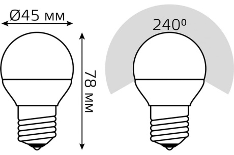Купить Лампа светодиодная GAUSS диммируемая шар 220V 7W Е27 4100K 550lm 105102207-S фото №7