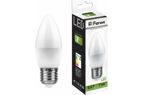 Купить Лампа светодиод. FERON LB-97  7W  свеча Е27 4000К 230V 25759 фото №1