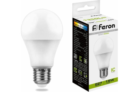 Купить Лампа светодиод. FERON LB-94 15Вт Е27 4000К А60 25629 фото №1