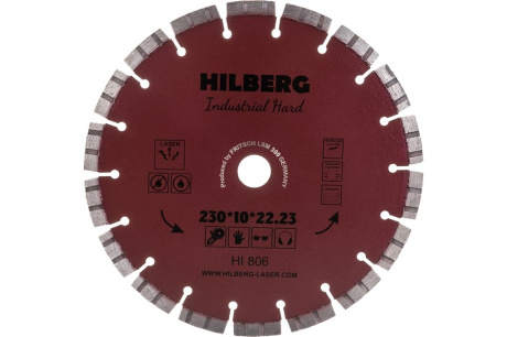Купить Диск алмазный HILBERG Industrial Hard 230*10*22 23мм сухой/мокрый рез HI806 HI806 фото №3